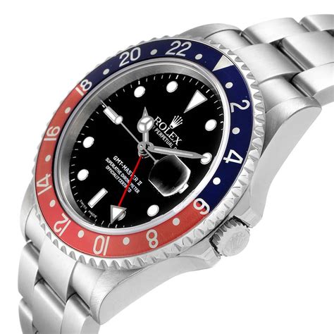 single red rolex|Rolex red and blue bezel.